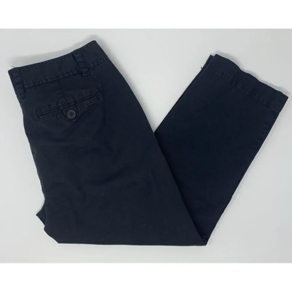 ANNE TAYLOR LOFT Black Cotton Blend Narrow Leg Women's Capri Pants Size 4 - Picture 4 of 8